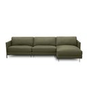Ver imagem 5 de Sofá Decorativo Karine 5 Lugares Sala de Estar 330cm com Chaise Pés em Aço Couro Fendi G88 - Gran Be