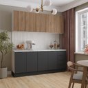 Ver imagem 2 de Cozinha Modulada 4 Peças com Tampo com Rodapé 2 Aéreos e 2 Balcões Ipanema CabeCasa MadeiraOriginals