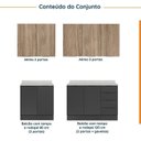 Ver imagem 4 de Cozinha Modulada 4 Peças com Tampo com Rodapé 2 Aéreos e 2 Balcões Ipanema CabeCasa MadeiraOriginals
