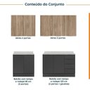 Ver imagem 4 de Cozinha Modulada 4 Peças com Tampo e Rodapé 2 Aéreos e 2 Balcões Ipanema CabeCasa MadeiraOriginals Madeiramadeira Cinza/Grafite Trama/Acácia