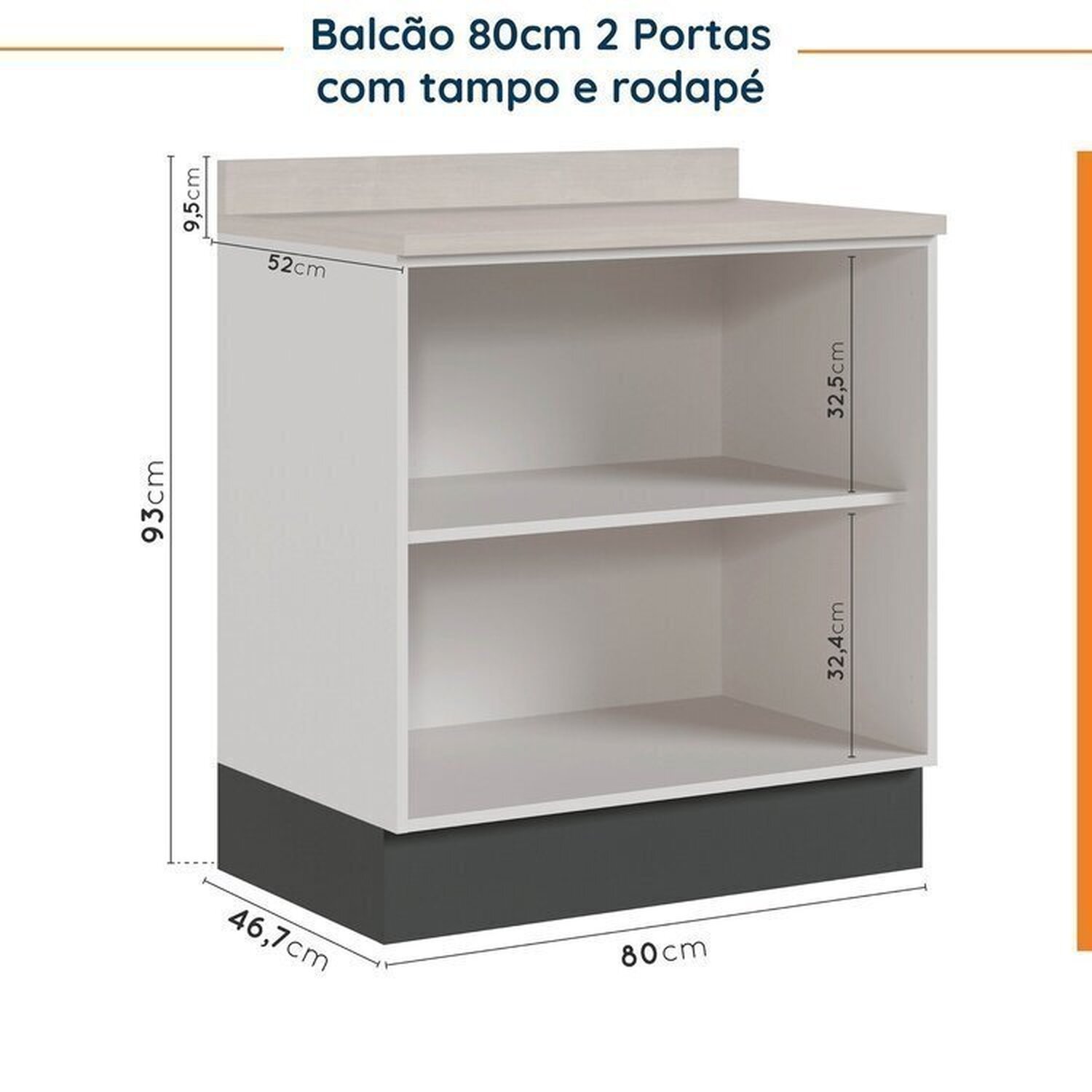 Cozinha Modulada 4 Peças com Tampo com Rodapé 2 Aéreos e 2 Balcões Ipanema CabeCasa MadeiraMadeira - 15