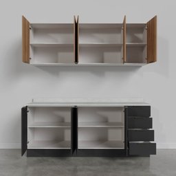 Cozinha Modulada 4 Peças com Tampo com Rodapé 2 Aéreos e 2 Balcões Ipanema CabeCasa MadeiraMadeira - 11