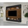 Painel Premium para Sala Tv até 60 Polegadas Riviera 1,63m com Led e Prateleira - Malbec / Preto - 1