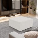 Ver imagem 2 de Kit 02 Puffs Decorativos Para Sala De Estar Quadrado Milano 90x90 W01 Bouclê Cru - Lyam Decor