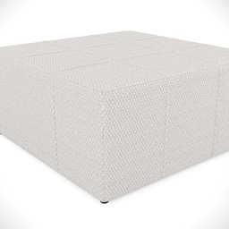 Kit 02 Puffs Decorativos Para Sala De Estar Quadrado Milano 90x90 W01 Bouclê Cru - Lyam Decor - 8