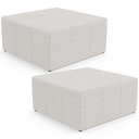 Ver imagem 1 de Kit 02 Puffs Decorativos Para Sala De Estar Quadrado Milano 90x90 W01 Bouclê Cru - Lyam Decor