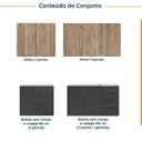 Ver imagem 4 de Cozinha Modulada 4 Peças sem Tampo sem Rodapé 2 Aéreos 2 Balcões Ipanema CabeCasa MadeiraOriginals Madeiramadeira Cinza/Grafite Trama/Acácia