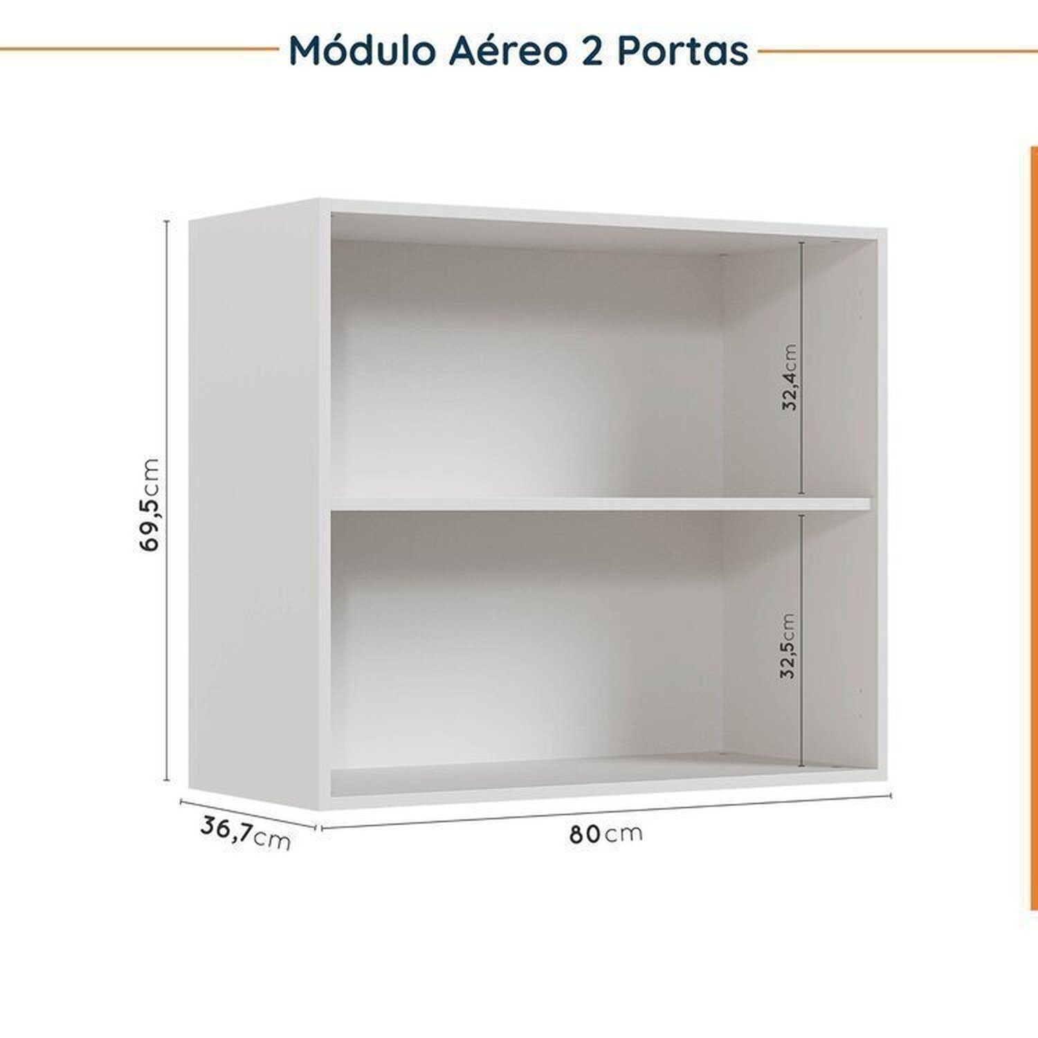 Cozinha Modulada 4 Peças sem Tampo sem Rodapé 2 Aéreos e 2 Balcões Ipanema CabeCasa MadeiraMadeira - 12