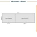 Ver imagem 3 de Cozinha Modulada 4 Peças sem Tampo sem Rodapé 2 Aéreos 2 Balcões Ipanema CabeCasa MadeiraOriginals Madeiramadeira Cinza/Grafite Trama/Acácia