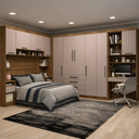 Ver imagem 1 de Guarda Roupa Modulado Casal Queen 1,58 M Canto com Escrivaninha Paris Luciane M11:cinnamon