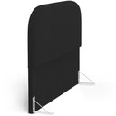 Ver imagem 2 de Cabeceira Cama Box Casal 140cm Lanna com Puff Recamier Doha W01 Suede Preto - Lyam Decor
