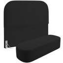 Ver imagem 1 de Cabeceira Cama Box Casal 140cm Lanna com Puff Recamier Doha W01 Suede Preto - Lyam Decor