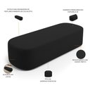 Ver imagem 5 de Cabeceira Cama Box Casal 140cm Lanna com Puff Recamier Doha W01 Suede Preto - Lyam Decor