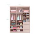 Ver imagem 4 de Quarto Infantil Completo Pérola com Guarda Roupa 3 Portas, Cômoda 2 Portas e Berço Mini Cama Ros