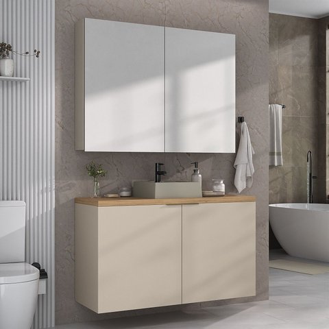 Conjunto de Banheiro com Cuba Nature Estilare 110cm 