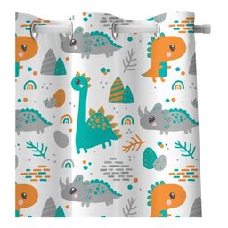 Cortina Infantil Dinossauro Cute + 3 Capas Almofadas Mod 04 - 2