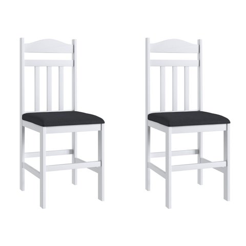 Duas Cadeiras para Sala de Jantar Madeira Maciça 200 Branco