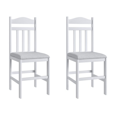 Duas Cadeiras para Sala de Jantar Madeira Maciça 200 Branco