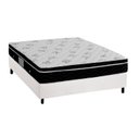 Ver imagem 1 de Cama Box Casal: Colchão Molas Ortobom Nanolastic Physical Spring + Base CRC Courano Branco(138x188)