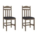 Ver imagem 1 de Duas Cadeiras para Sala de Jantar Madeira Maciça 200 Marrom/Ameixa Negra