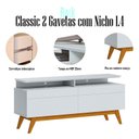 Ver imagem 4 de Rack Bancada Classic 2 Gavetas com Nicho 1.4 Branco Acetinado - Imcal