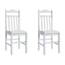 Ver imagem 1 de Conjunto 2 Cadeiras Sala de Jantar Madeira Maciça Estofadas Branco Modelo 300
