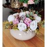 Arranjo Centro de Mesa Flores Rosas Lindas Artificial e Vaso - 2