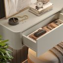 Ver mais imagens de Aparador Suspenso Apolo 100% MDF 2 Gavetas 180cm com LED Branco/Off White