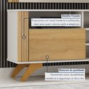 Ver imagem 7 de Rack Bancada 2 Portas Pés Madeira Maciça Mariana - Off White/Cinamomo
