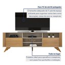 Ver imagem 5 de Rack Bancada 2 Portas Pés Madeira Maciça Mariana - Off White/Cinamomo