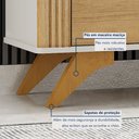 Ver imagem 2 de Rack Bancada 2 Portas Pés Madeira Maciça Mariana - Off White/Cinamomo