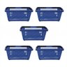 5 Cestos Compras Plástica 16 Litros Azul Padrão Supermercado - 1