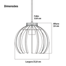 Luminária Lustre Pendente Vazado Aletado Mdf Madeira Rustico Cor:café - 5