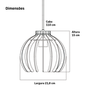Ver imagem 5 de Luminária Lustre Pendente Vazado Aletado Mdf Madeira Rustico Cor:café
