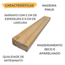 6 Sarrafo Ripa Artesanato Madeiras Pinus 9cmx2cmx1,5m - 3