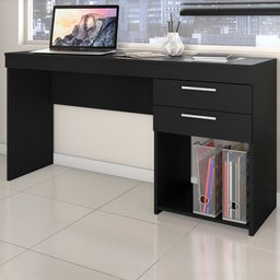 Mesa para Escritório Office 2 Gavetas Preto Tx - Notavel - 1