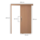 Ver imagem 3 de Porta de Correr Madeira Lisa 210x70 com Fechadura Puxador