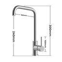 Ver imagem 3 de Torneira de Cozinha Gourmet Monocomando Misturador Arco Quadrado Escovada - Japurá