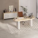 Ver imagem 1 de Conjunto Mesa Balcão Tamburato com Gavetas Organic Marrom/Carvalho/Branco Artany