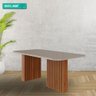 Mesa de Jantar Retangular 90x180cm Tampo Mdf/vidro Ester Cimol Cinamomo/off White - 2