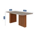 Ver imagem 3 de Mesa de Jantar Retangular 90x180cm Tampo Mdf/vidro Ester Cimol Cinamomo/off White