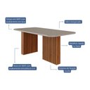 Ver imagem 4 de Mesa de Jantar Retangular 90x180cm Tampo Mdf/vidro Ester Cimol Cinamomo/off White
