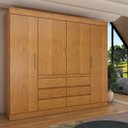 Ver imagem 1 de Guarda-roupa Casal Luxúria 4 Portas 6 Gavetas Cinamomo - Panorama Móveis