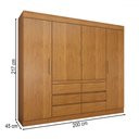 Ver imagem 5 de Guarda-roupa Casal Luxúria 4 Portas 6 Gavetas Cinamomo - Panorama Móveis