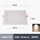 Ver imagem 2 de Plafon Painel Led Quadrado de Embutir 30x30cm 25w 4000k Lorben