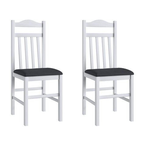 Duas Cadeiras para Sala de Jantar Madeira Maciça 300 Branco
