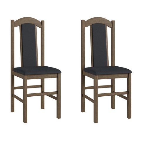 Duas Cadeiras para Sala de Jantar Madeira Maciça 500 Marrom/Ameixa Negra