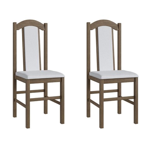 Duas Cadeiras para Sala de Jantar Madeira Maciça 500 Marrom/Ameixa Negra
