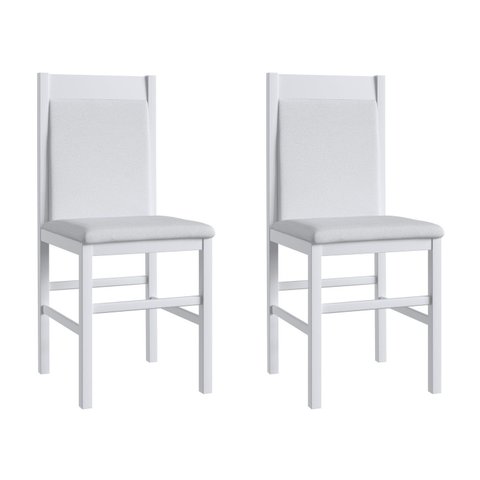Duas Cadeiras para Sala de Jantar Madeira Maciça 600 Branco