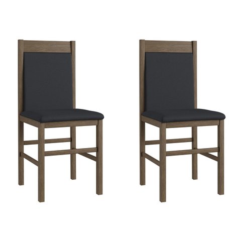 Duas Cadeiras para Sala de Jantar Madeira Maciça 600 Marrom/Ameixa Negra